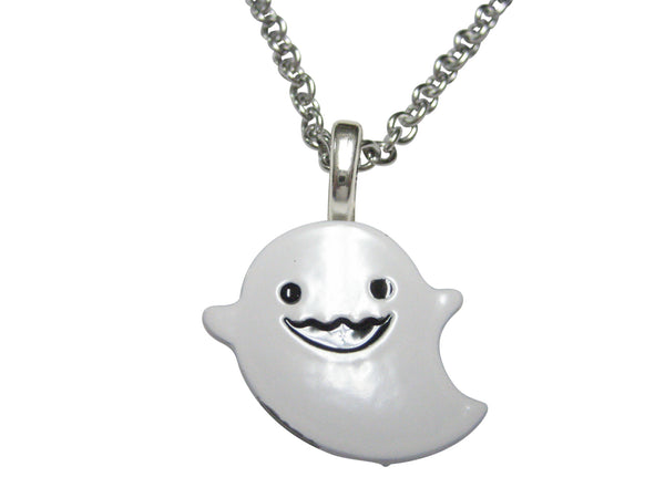 White Ghost Pendant Necklace