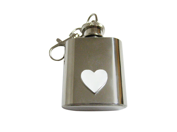 White Heart Love 1 Oz. Stainless Steel Key Chain Flask