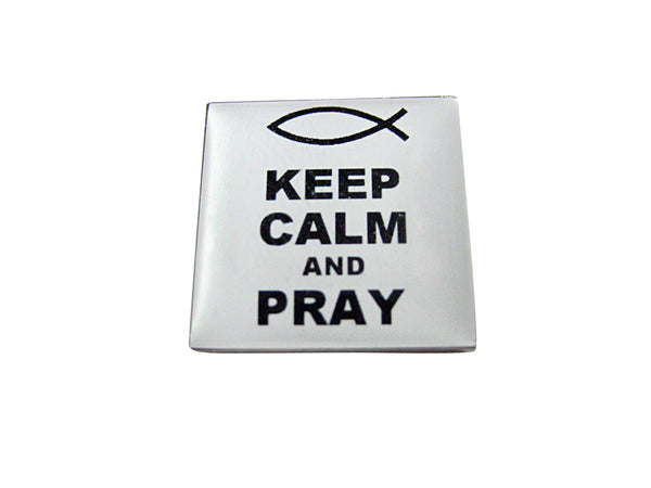 White Keep Calm and Pray Magnet