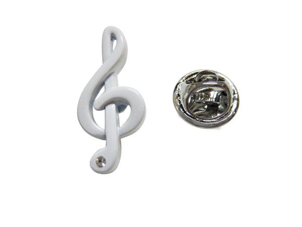 White Musical Treble Note Lapel Pin