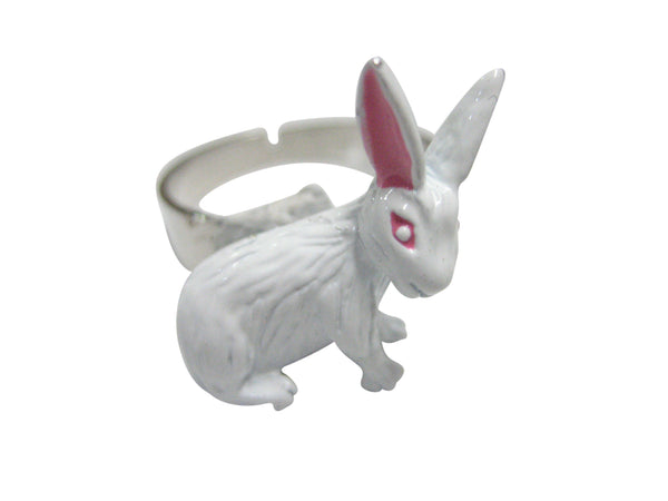 White Rabbit Hare Adjustable Size Fashion Ring