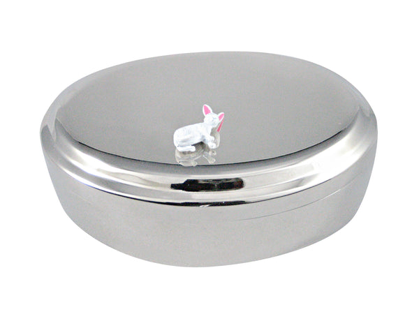 White Rabbit Hare Pendant Oval Trinket Jewelry Box