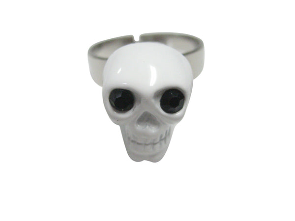 White Skull Head Adjustable Size Fashion Ring