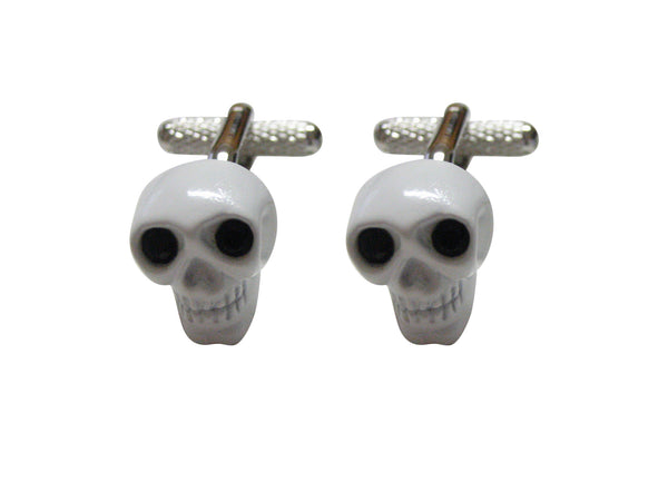 White Skull with Black Eyes Cufflinks