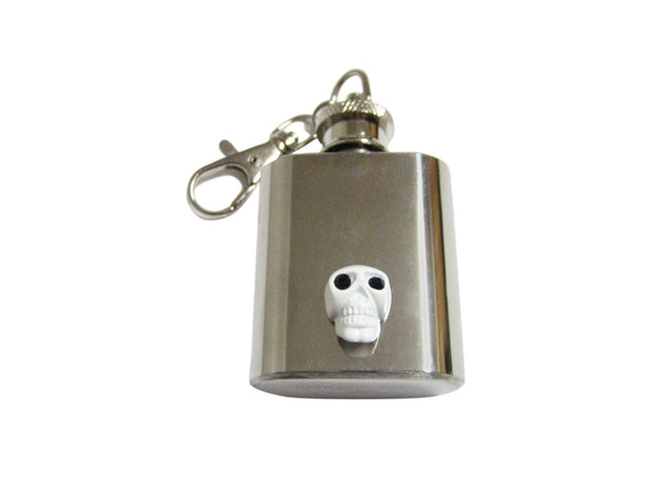 White Skull 1 Oz. Stainless Steel Key Chain Flask