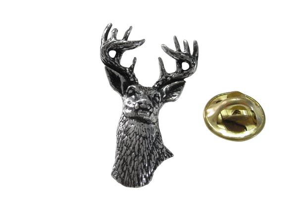White Tailed Stag Deer Head Lapel Pin