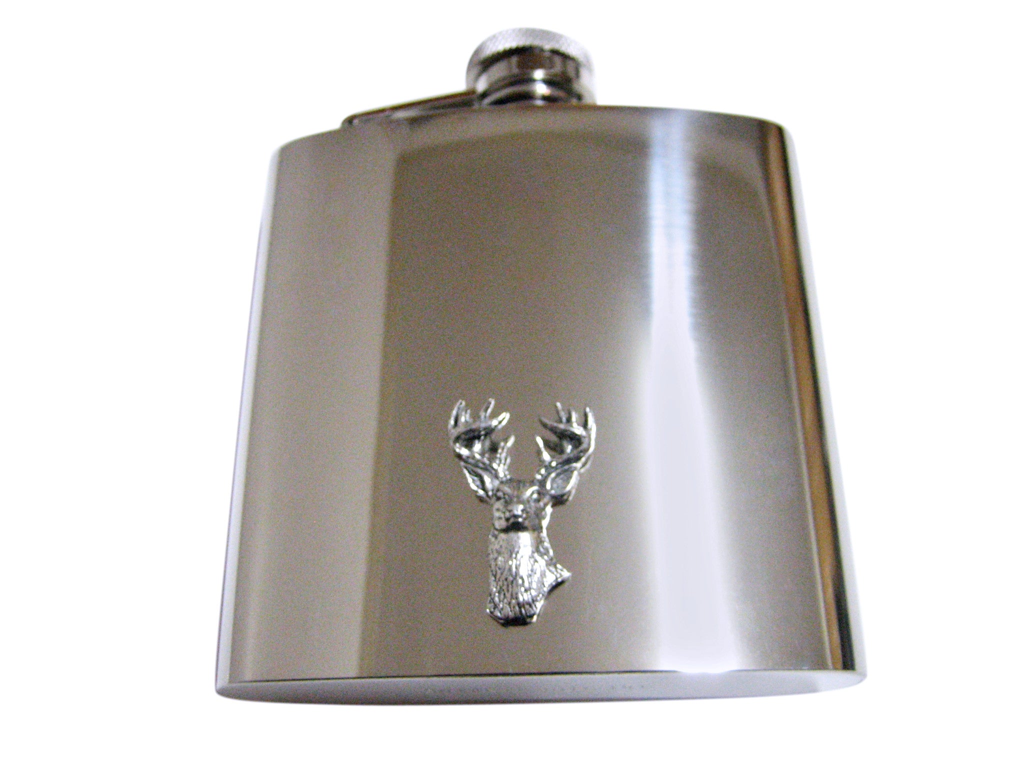 White Tailed Stag Deer Head 6 Oz. Stainless Steel Flask