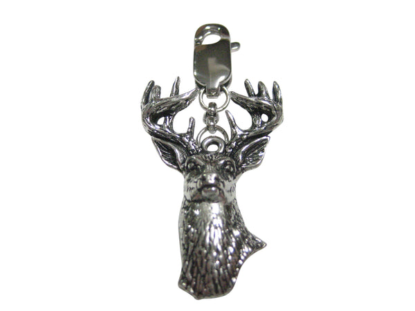 White Tailed Stag Deer Head Pendant Zipper Pull Charm