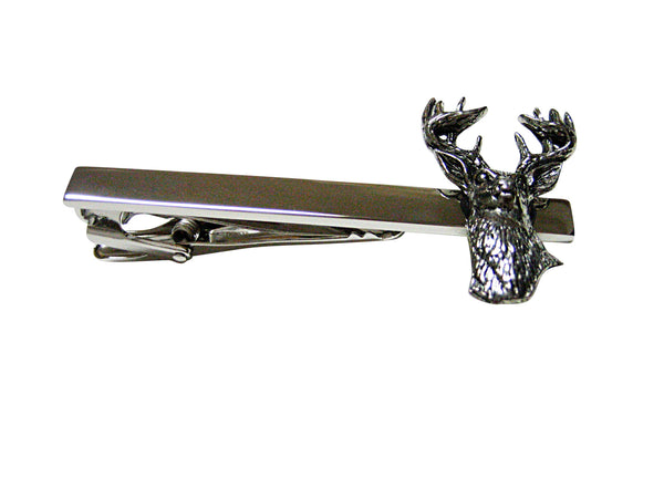 White Tailed Stag Deer Head Square Tie Clip
