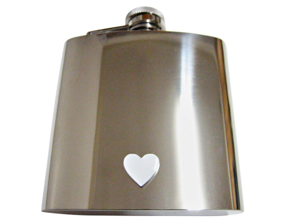 White Toned Heart 6 Oz. Stainless Steel Flask