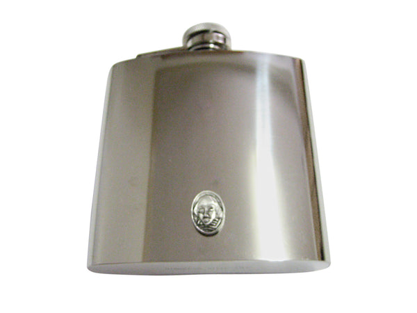 William Shakespeare Head 6 Oz. Stainless Steel Flask