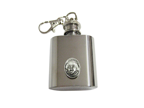William Shakespeare Head 1 Oz. Stainless Steel Key Chain Flask