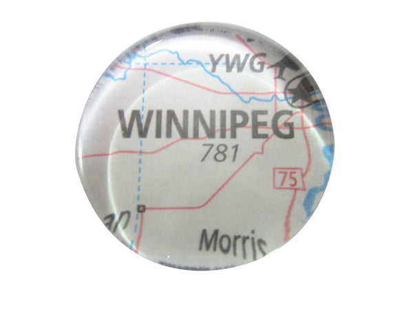 Winnipeg Canada Map Pendant Magnet