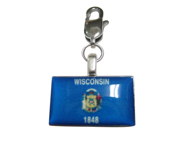 Wisconsin State Flag Pendant Zipper Pull Charm