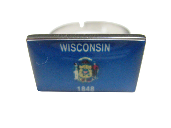 Wisconsin State Flag Adjustable Size Fashion Ring