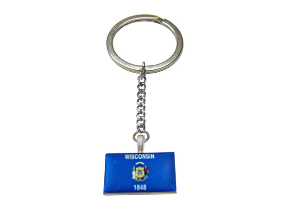 Wisconsin State Flag Pendant Keychain