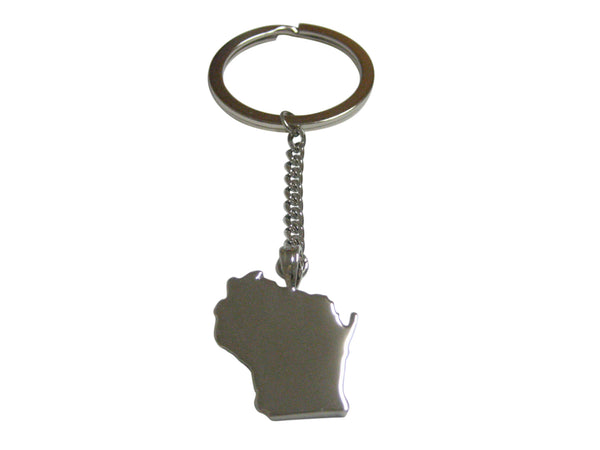 Wisconsin State Map Shape Pendant Keychain