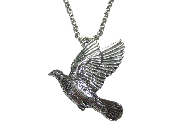 Wood Pigeon Bird Pendant Necklace
