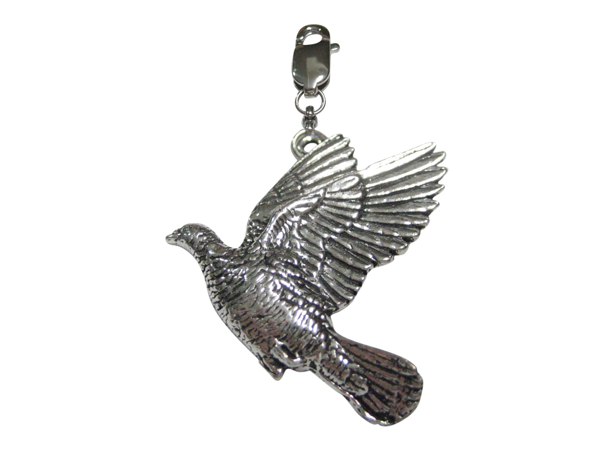 Wood Pigeon Bird Pendant Zipper Pull Charm