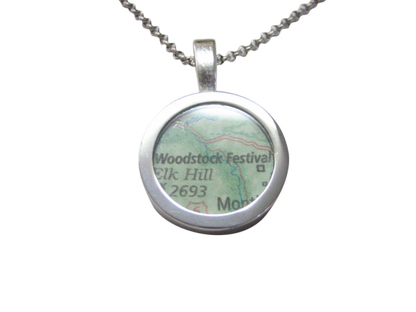 Woodstock Festival Map Pendant Necklace