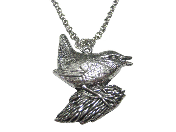 Wren Bird Pendant Necklace