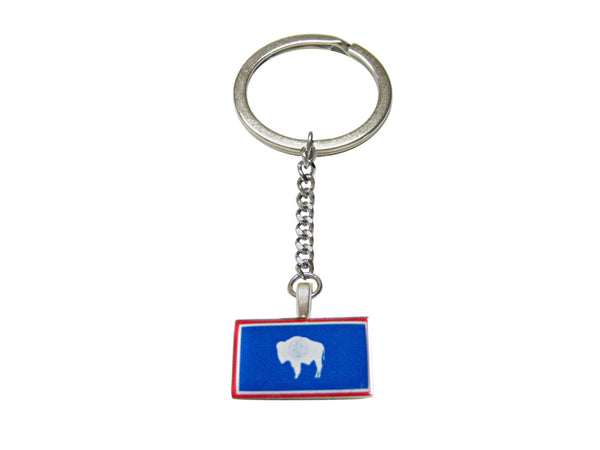 Wyoming State Flag Pendant Keychain
