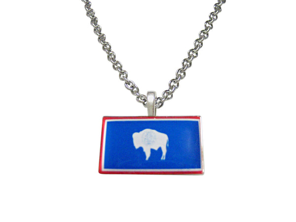 Wyoming State Flag Pendant Necklace