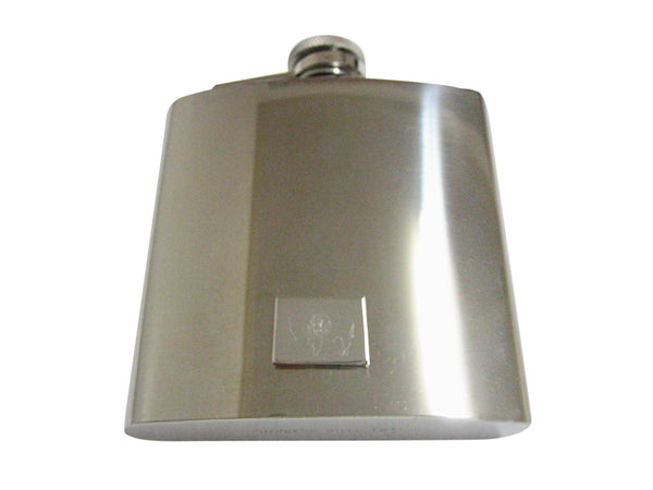 Wyoming State Map Shape and Flag Design 6 Oz. Stainless Steel Flask