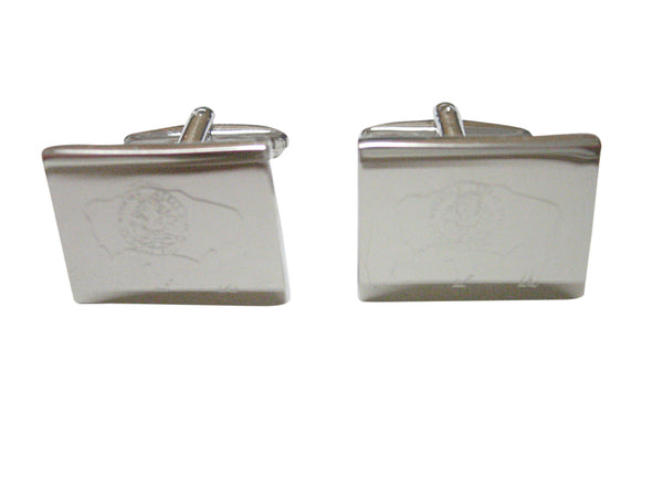 Wyoming State Map Shape and Flag Design Cufflinks