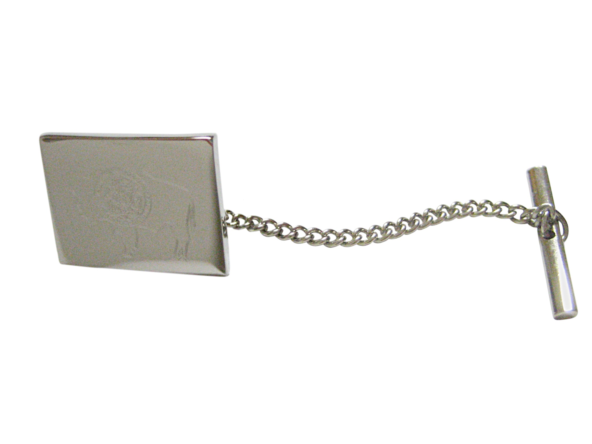 Wyoming State Map Shape and Flag Design Tie Tack