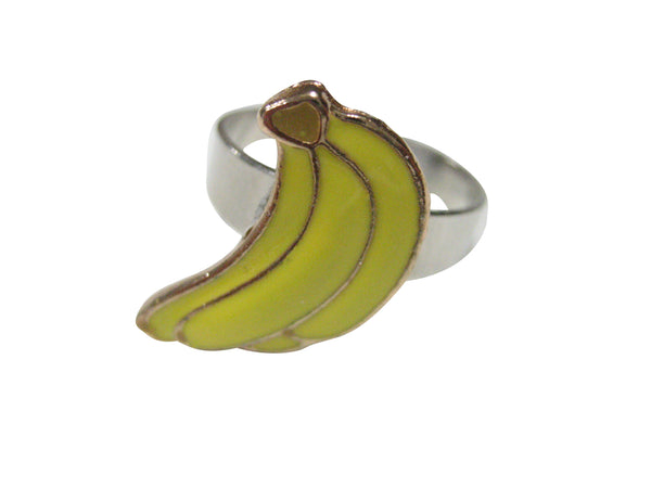 Yellow Bunch Of Banana Fruits Adjustable Size Fashion Ring
