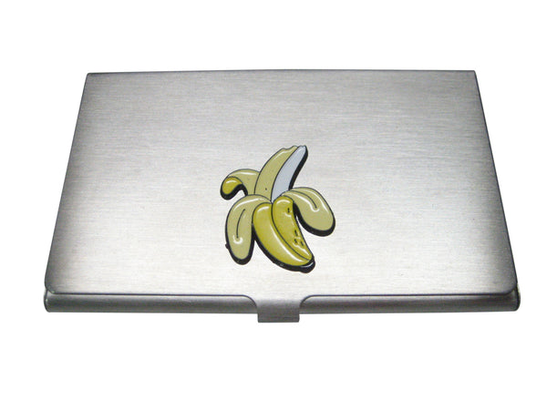 Yellow Toned Flat Peeled Banana Fruit Business Card Holder