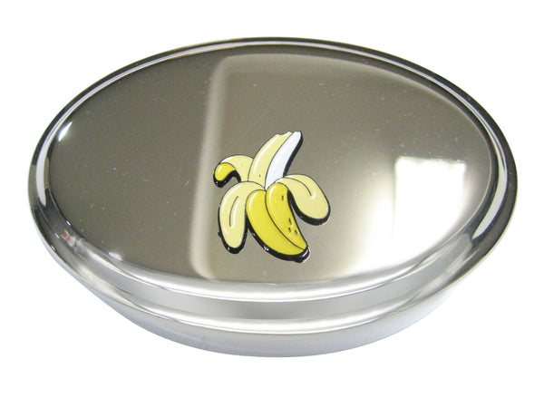 Yellow Toned Flat Peeled Banana Fruit Oval Trinket Jewelry Box