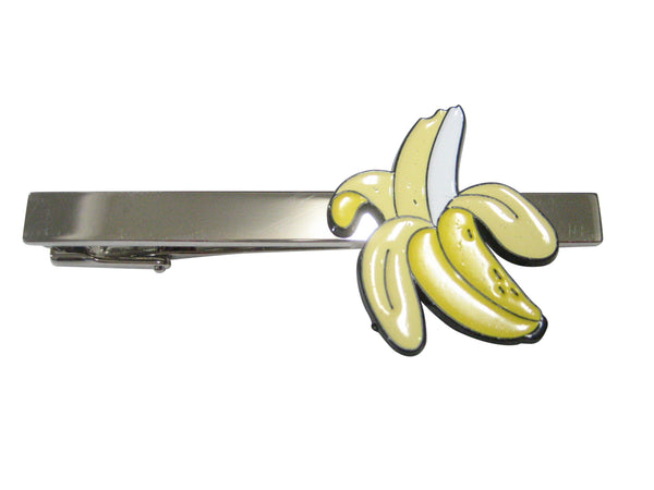 Yellow Toned Flat Peeled Banana Fruit Tie Clip