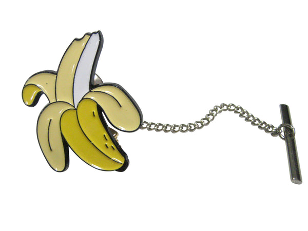 Yellow Toned Flat Peeled Banana Fruit Tie Tack
