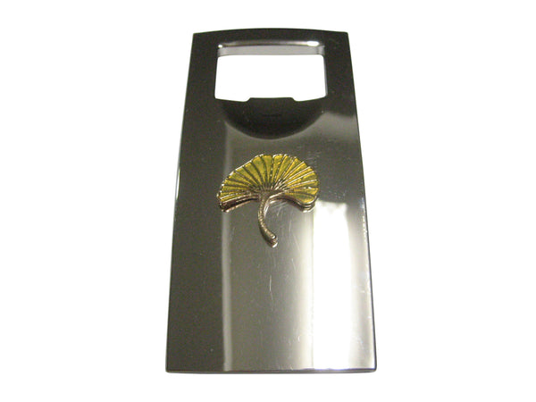 Yellow Toned Ginkgo Biloba Maidenhair Tree Leaf Bottle Opener
