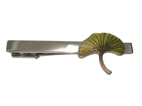 Yellow Toned Ginkgo Biloba Maidenhair Tree Leaf Tie Clip