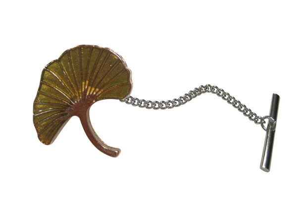 Yellow Toned Ginkgo Biloba Maidenhair Tree Leaf Tie Tack