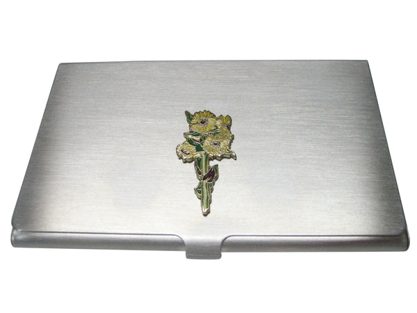 Yellow Toned Sunflower Business Card Holder