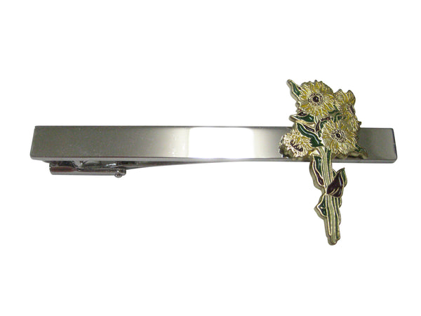 Yellow Toned Sunflower Tie Clip