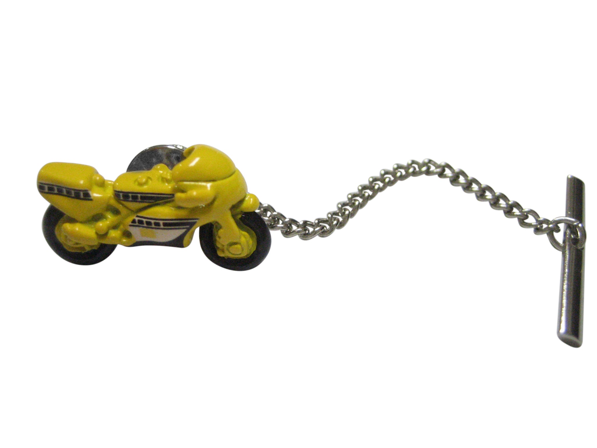 Yellow Toned Sporty Motorcycle Tie Tack