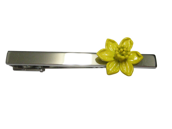 Yellow Toned Welsh Daffodil Flower Tie Clip