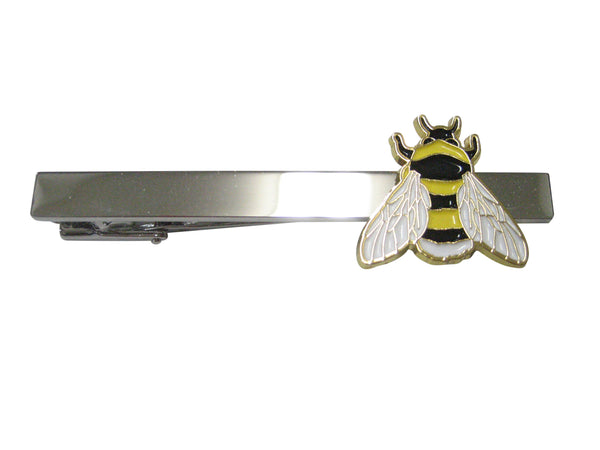 Yellow and Black Toned Bumble Bee Insect Bug Tie Clip