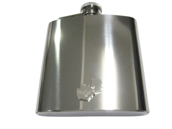 Zambia Map Shape and Flag Design 6oz Flask