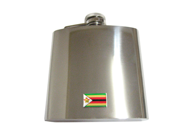 Zimbabwe Flag 6 Oz. Stainless Steel Flask