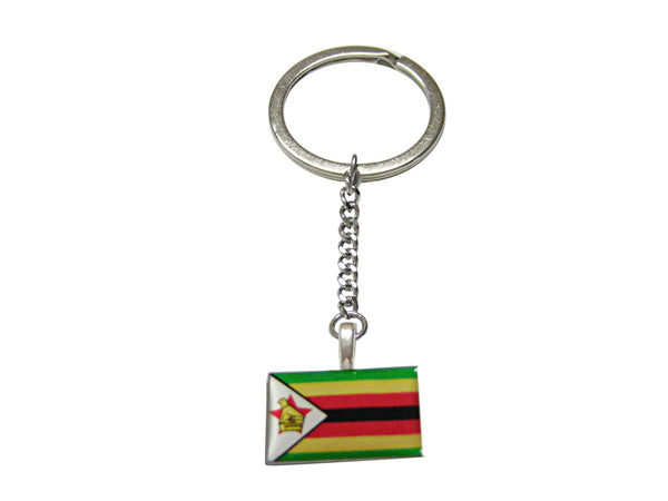 Zimbabwe Flag Pendant Keychain