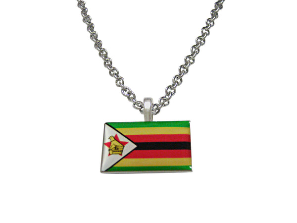 Zimbabwe Flag Pendant Necklace