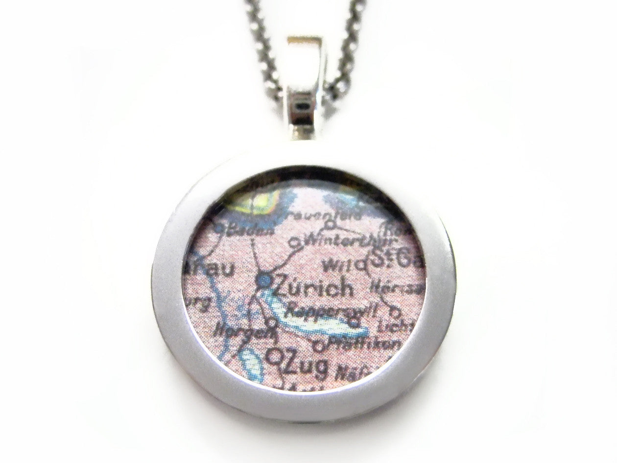 Zurich Map Pendant Necklace
