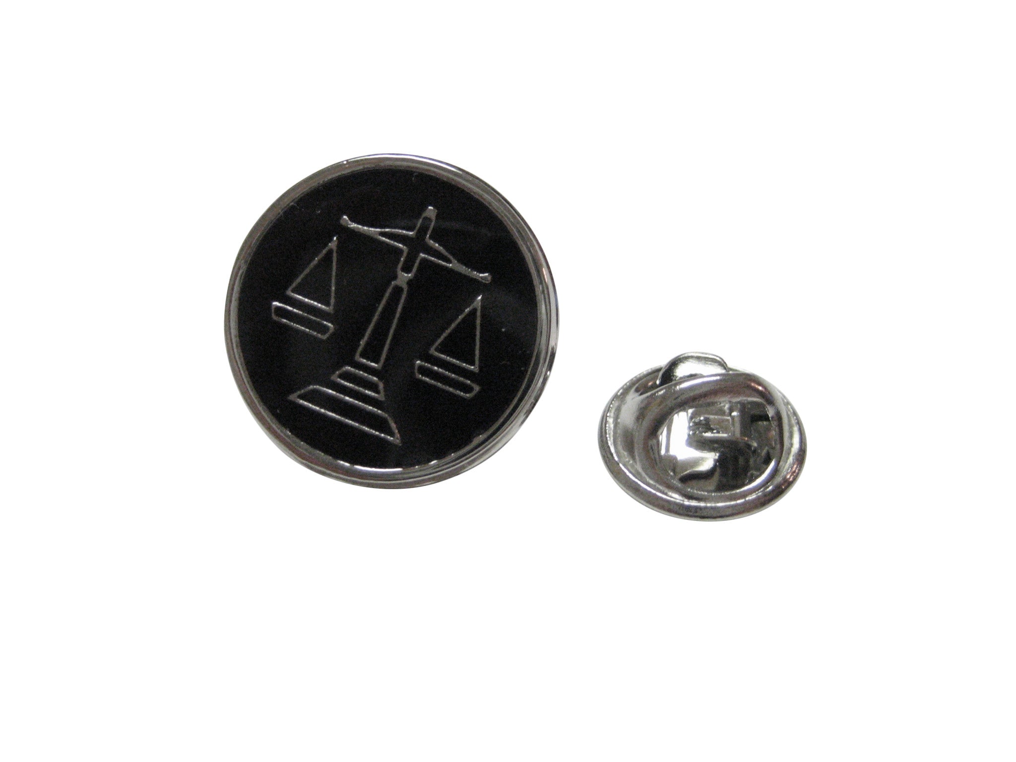 Black Scale of Justice Lapel Pin