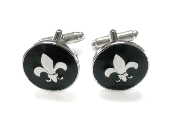 fleur de lys with black background cufflinks